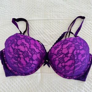Victoria’s Secret Strappy Purple Lace Push Up Bra